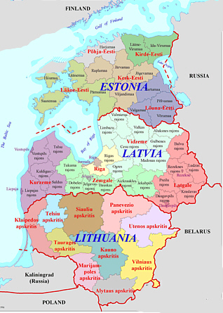 Baltic countries map