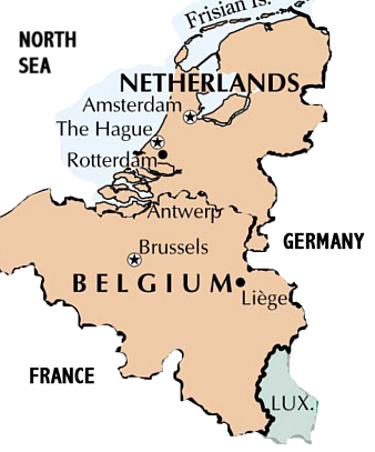 Belgium-Netherlands map
